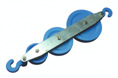 Three Pulleys in a Straight Line Made of ABS with Metal Frame and Hooks